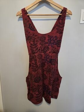 Floral Print Sleeveless Summer Dress in Deep Rose